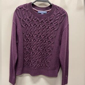 Tommy Hilfiger Women's Plum Cable Knit Sweater
